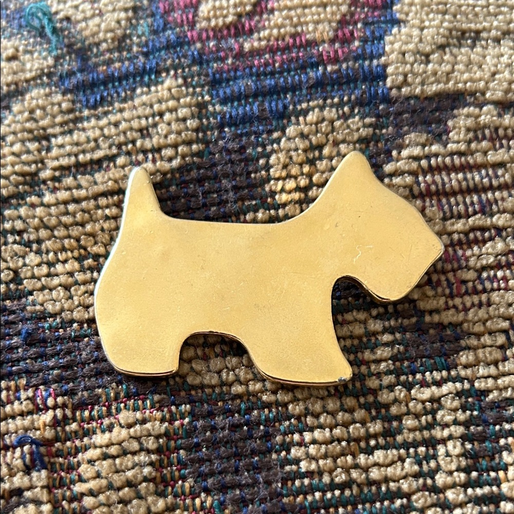 vtg Agatha Paris brooch. Scottie dog.  gold tone 2x1.5
